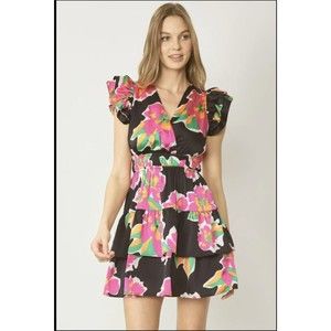 NWT Entro Small Floral Dress Multicolor